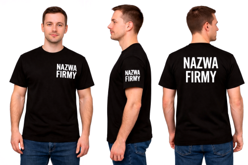 Męska Koszulka z logo firmy - Czarna