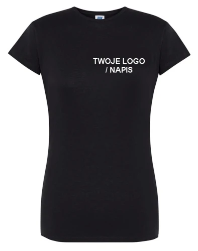 Damska koszulka z logo firmy - Czarna