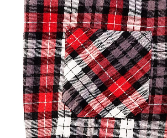 KOSZULA FLANELOWA KRATA CZERWONO-CZARNO-BIAŁA ROZMIAR L