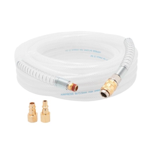 WĄŻ PNEUMATYCZNY PVC Z SZYBKOZŁĄCZAMI 8MM*10M